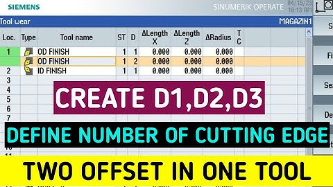 Define Cutting Edges | Siemens | D1, D2 | Two Offset in one tool | CNC Turning