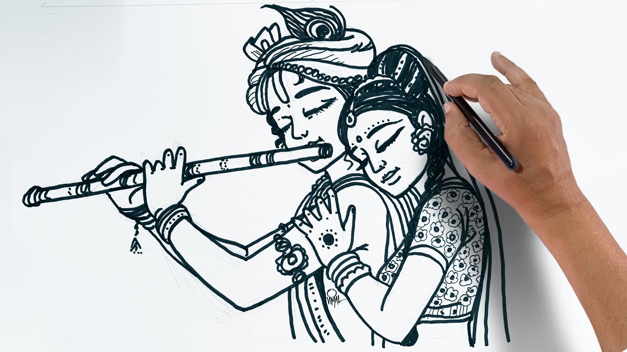 Navinyaa Creations - A pencil sketch# Radha Krishna # Eternal love🥰🥰 |  Facebook