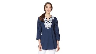 Sigrid Olsen Studio "Marisa" Embroidered Sateen Tunic