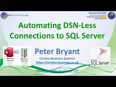 AEU: Automating DSN-Less Connections to SQL Server (Peter Bryant)