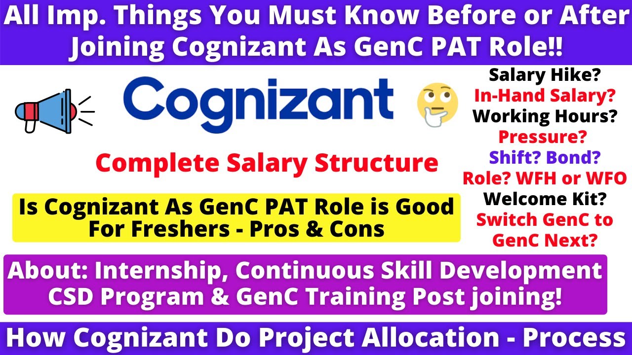 All About Cognizant Salary Structure, Internship, CSD Program & GenC