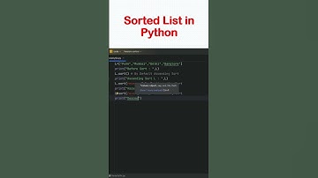 Sorted List in Python #python #coding #shortvideo #shorts #short #youtubeshorts #youtuber #youtube