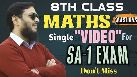 8th Class MATHS | SA-1 LAST MINUTE QUESTIONS | JAANE SE PAHLE DEKHLENA
