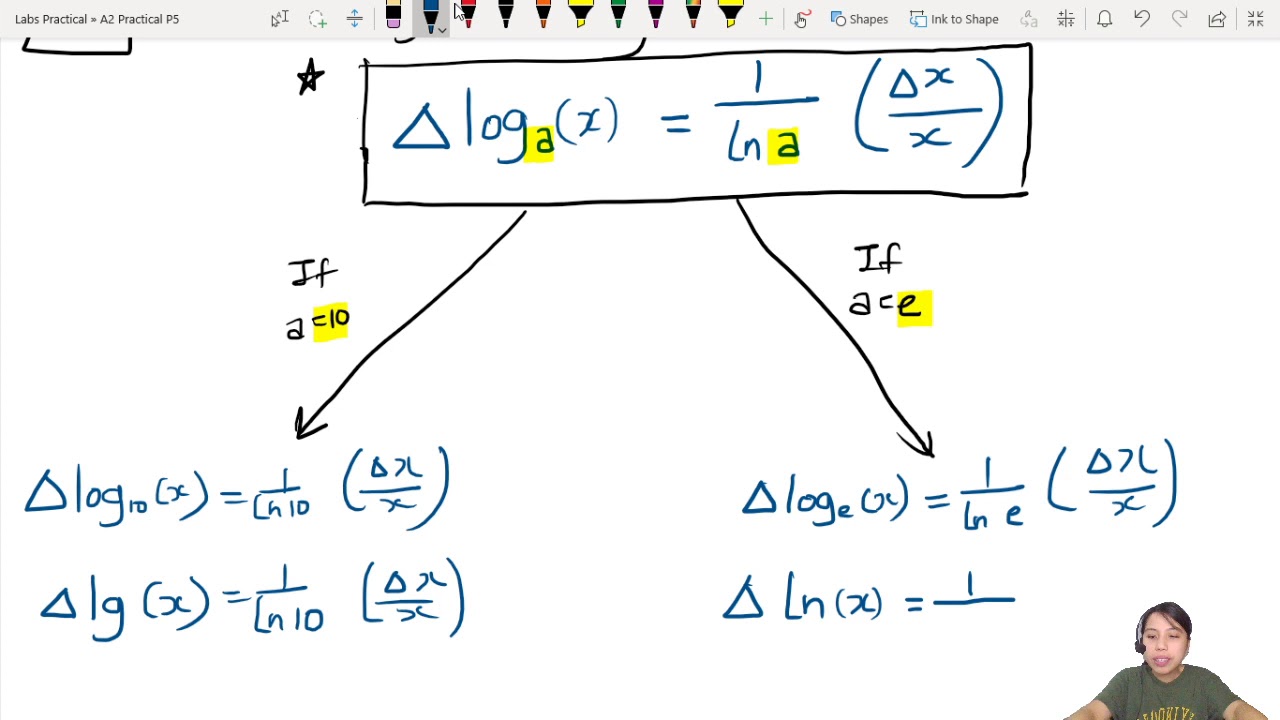 Q2b tables uncertainties with log and ln a2 practical paper 5