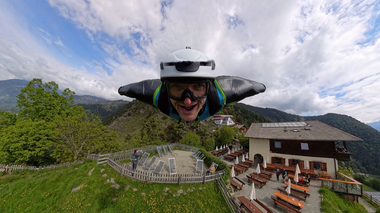 Wingsuit flying over my family