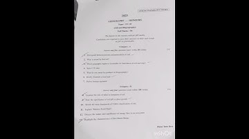 Geography hons.  4th sem soil,bio 2023 question paper c.u