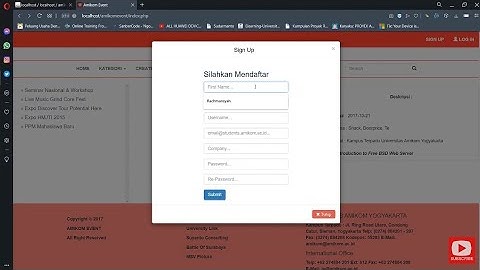sistem informasi web jadwal Event dengan php mysql