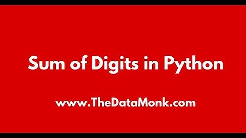 Sum of digits in Python