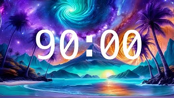 90 Minute Galaxy Timer | Calming Music and Ocean Ambience