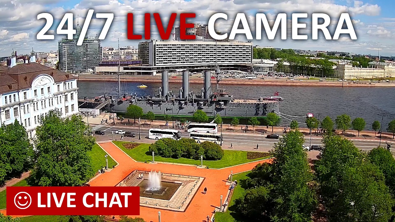 LIVE CAMERA Russian Cruiser Aurora St.Petersburg Russia Россия онлайн Санкт-Петербург крейсер Аврора