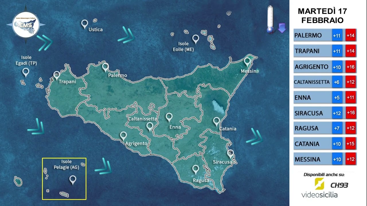 Previsioni Meteo per Martedì 17-02-2026