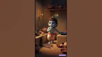 The Naughty Laddu Thief Krishna 🍯😂 #shorts #LittleKrishna