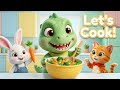 Dino Learns to Cook | Baby Dinosaur Cooking Skills for Kids