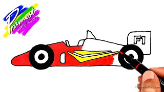 Mobil Balap F1 | Cara Menggambar Dan Mewarnai Gambar Untuk Anak