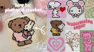 how to crochet ANY pixel grid with 100+ FREE designs | beginner-friendly tutorial screenshot 1