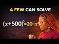A very e, tricky algebra math question| solve for x