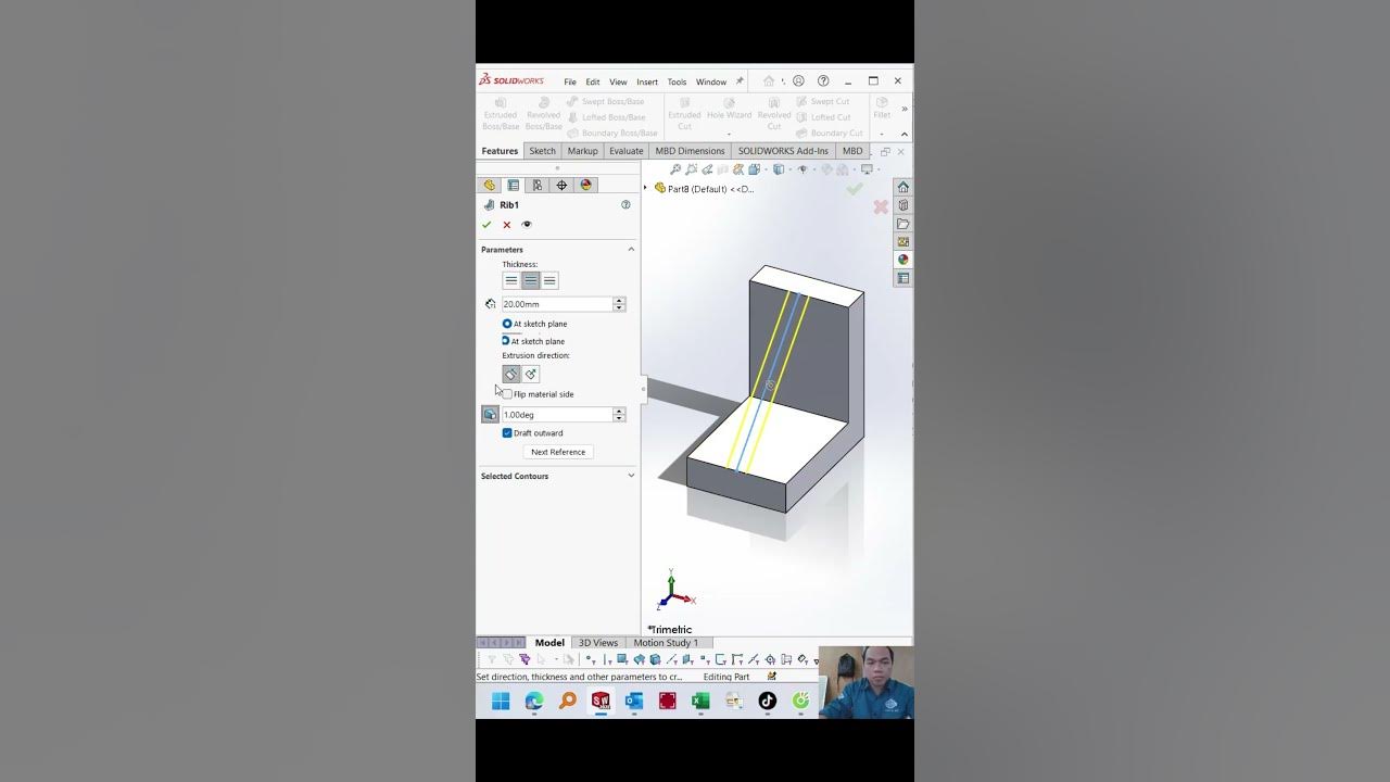 How to use Rib Feature in Solidworks YouTube