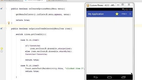 Android Tutorial: Menu in Action Bar