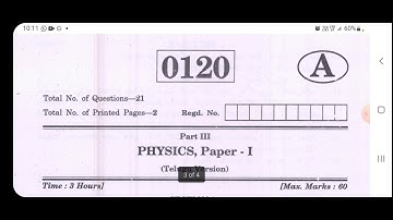 TS inter 1st year Physics TM model question paper 2023 March IPE #TSInter #TSInterPapers #inter2023