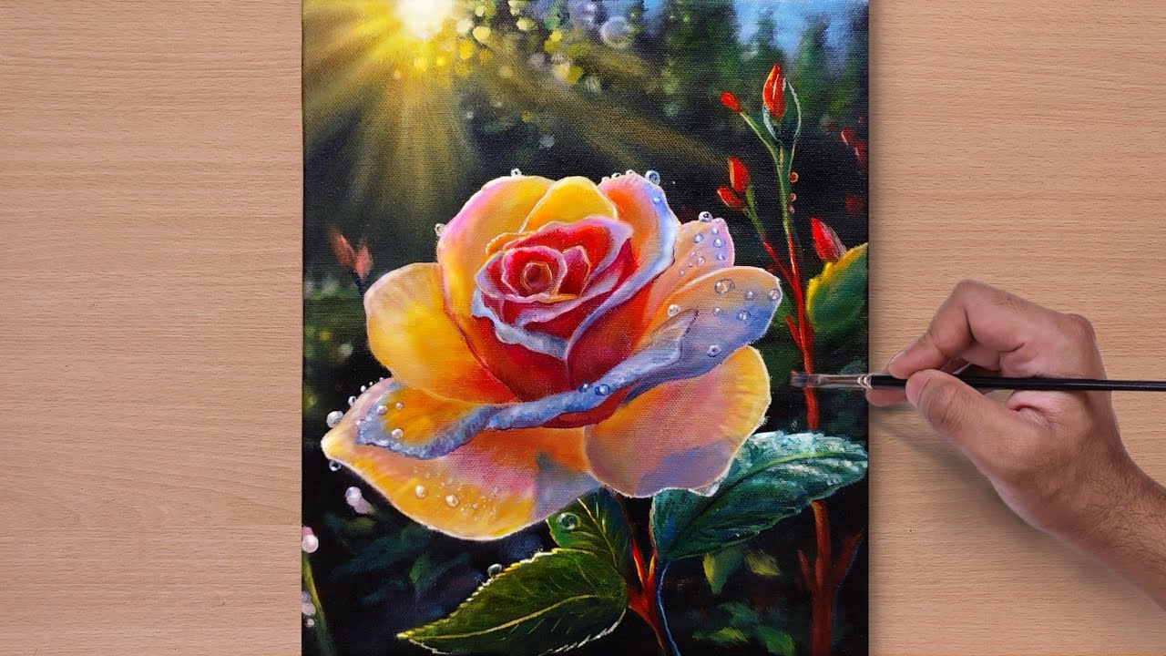 How To Paint A Beautiful Rose Acrylic Painting STEP BY STEP 24 Maxresdefault