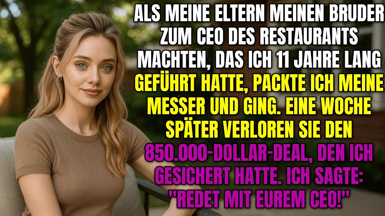 Bruder wurde CEO — Ich ging, sie verloren 850.000$-Vertrag ohne mich