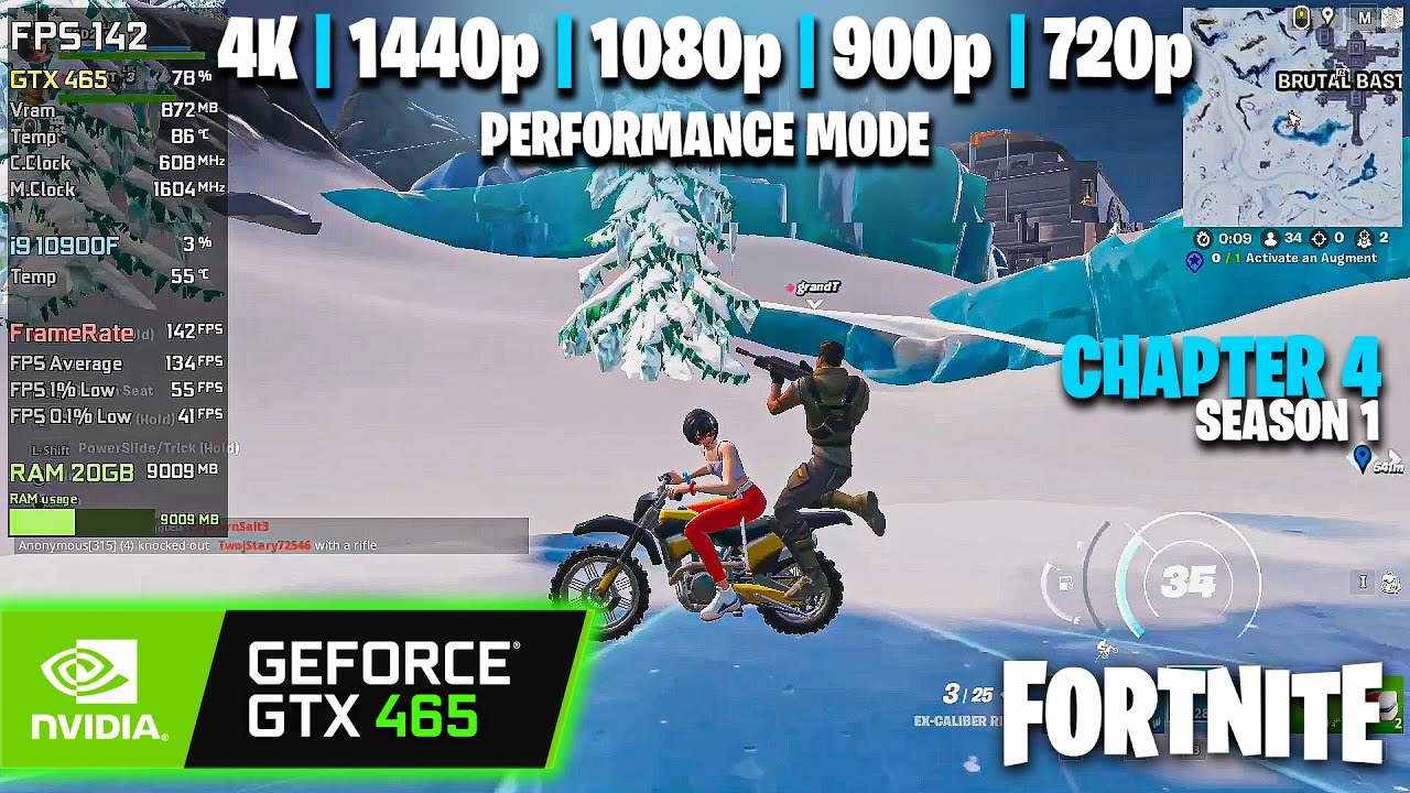 GTX 465 | Fortnite - Chapter 4 / S1 - 4K, 1440p, 1080p, 900p, 720p ...