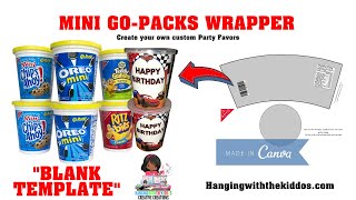 DIY CUSTOM PARTY FAVORS| OREO MINI GO PAKS WRAPPER TEMPLATE| CANVA Template