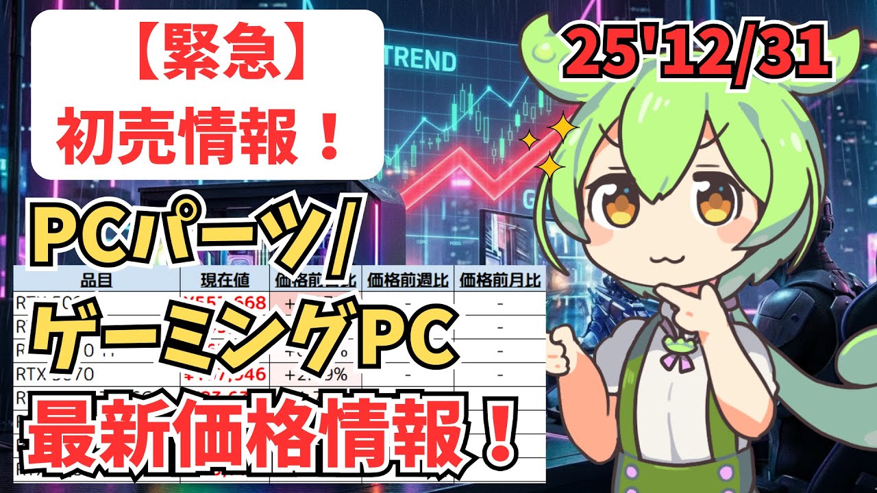 25'12/31特番】PCパーツ/ゲーミングPCの最新価格動向&初売りセール情報