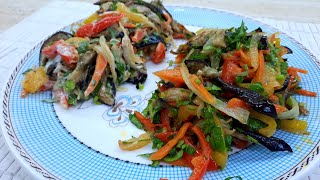 Çox Dadlı Mövsüm Salatınının Hazırlanması. Badımcan Salatı