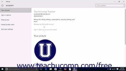 Windows 10 Tutorial Accessing the Accounts Settings Microsoft Training