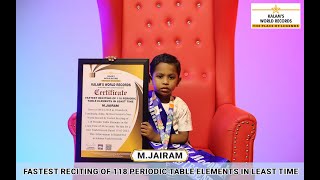 Fastest Reciting of 118 Periodic Table Elements in Least Time | Jairam
