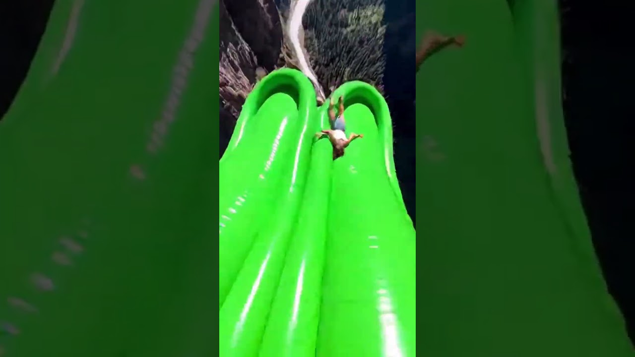 Insane Cliffside Airbag Slide: Triple Bounce over 1000ft Drop! 😱🔥