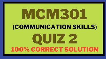 MCM301 Quiz 2 Solution 2023 ||  Fall 2023