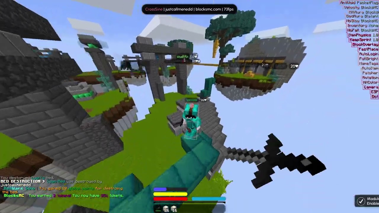 Crossine B47 is STILL dominating BlocksMC | Blatant cheating