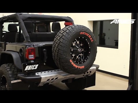 Aries Jeep Wrangler Third Brake Light Extension & Tire Relocation Carrier -  YouTube