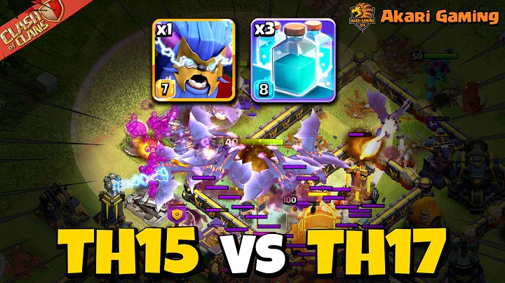 Combo TH15 Đánh Nát TH17 Super Yeti 4 Nhân Bản Leo Rank Huyền Thoại Clash of clans | Akari Gaming