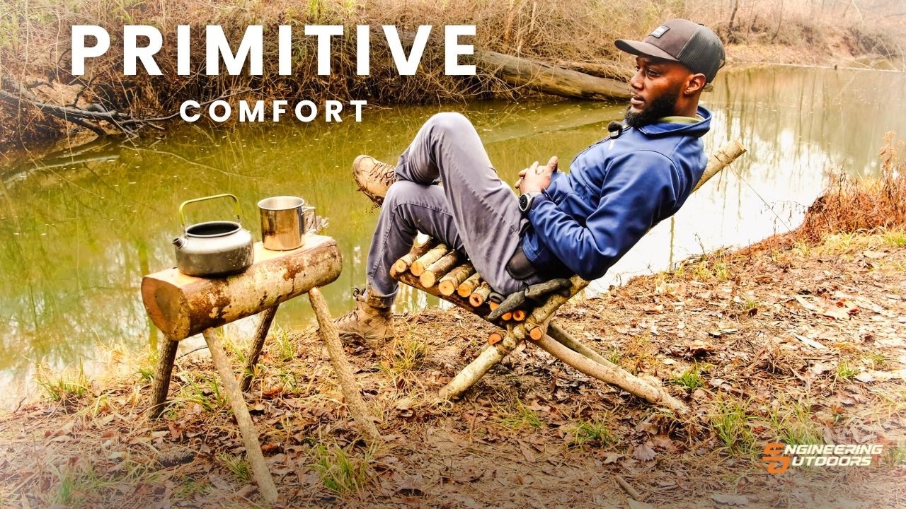 Bushcraft Camp Build: Chair, Table, A-Frame & Fire