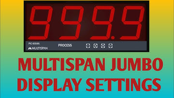 MULTISPAN JUMBO DISPLAY SETTINGS