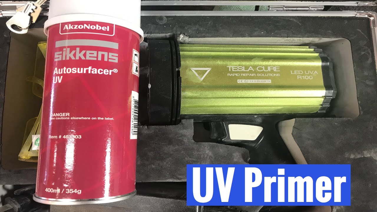 UV primer. Using Sikkens Autosurfacer UV. Tesla Cure light. YouTube