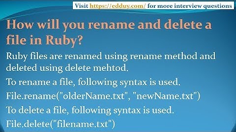 Ruby Interview Questions and Answers for freshers and experienced– Part 5