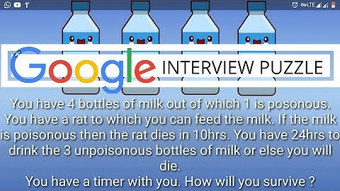 Google interview puzzle | Solution | 4 Milk bottles | Simple yet tricky puzzle