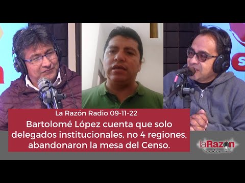 Bartolomé López cuenta solo delegados institucionales, no 4 regiones, abandonaron la mesa del Censo.