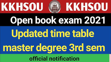 Updated time table for master 3rd sem || obe exam 2021 || obe mail ID 3rd || Kkhsou obe exam 2021