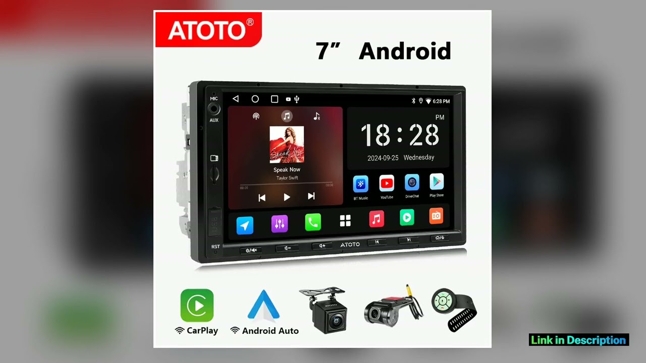 ATOTO 7 inch 2Din Android Car Radio Wireless Carplay Screen Android Auto Double 2 Din Bluetooth