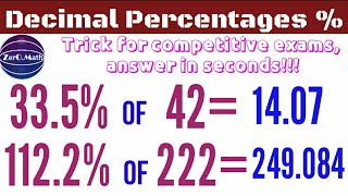 How To Calculate Percentage Decimal Percentage Tricks Zero Math