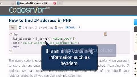 PHP tutorial :How to find IP iaddress n PHP