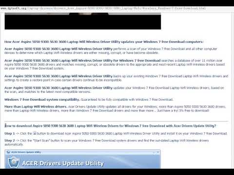 Acer Aspire 5050 9300 5630 3680 Laptop Wifi Wireless Driver Utility For Windows 7 free Download by Fannie Cook