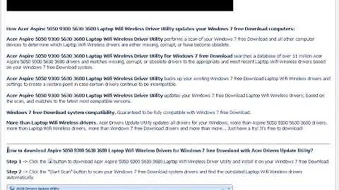 Acer Aspire 5050 9300 5630 3680 Laptop Wifi Wireless Driver Utility For Windows 7 free Download