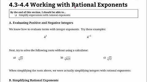 Working with Rational Exponents (MCR3U)