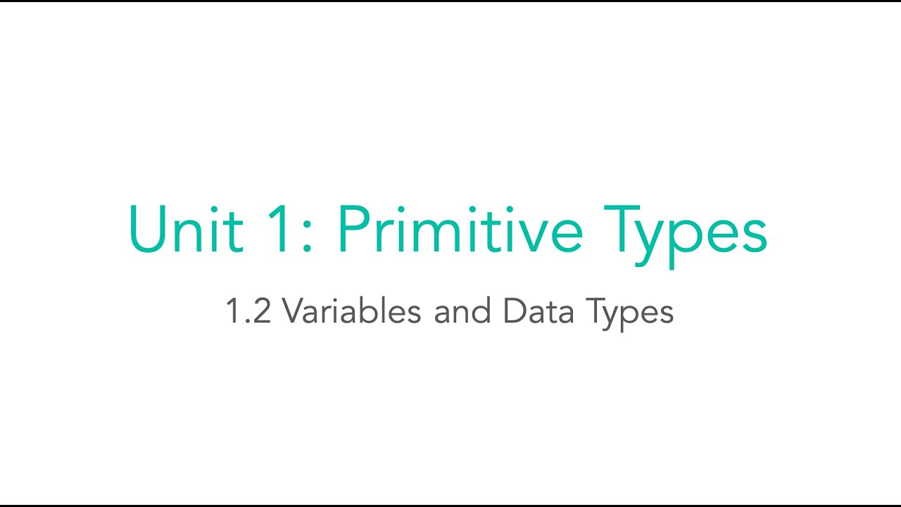 AP CSA 1.2 Variables and Data Types - YouTube